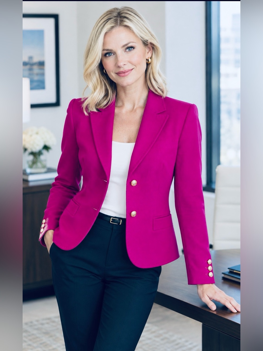 Talbots Bright Pink Tailored Blazer, Limited Edition 2017, size S/6/8
